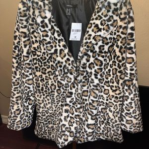 Forever 21 brand new cheetah coat size M never worn